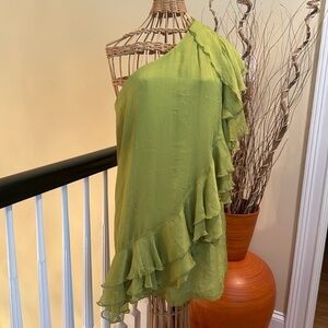 Ryu chiffon green dress NWT